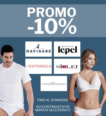 Promo 10% marchi intimo
