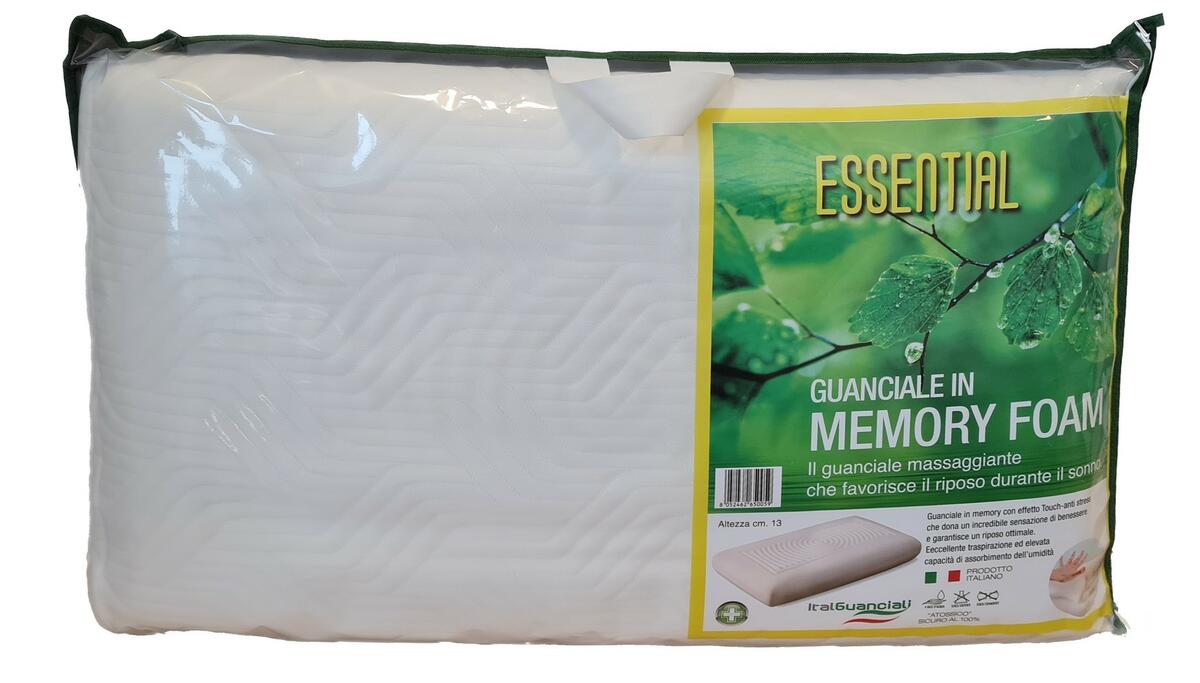 Cuscino Guanciale Ecogreen in Memory Foam Ecologico ALOE VERA Altezza 13 cm