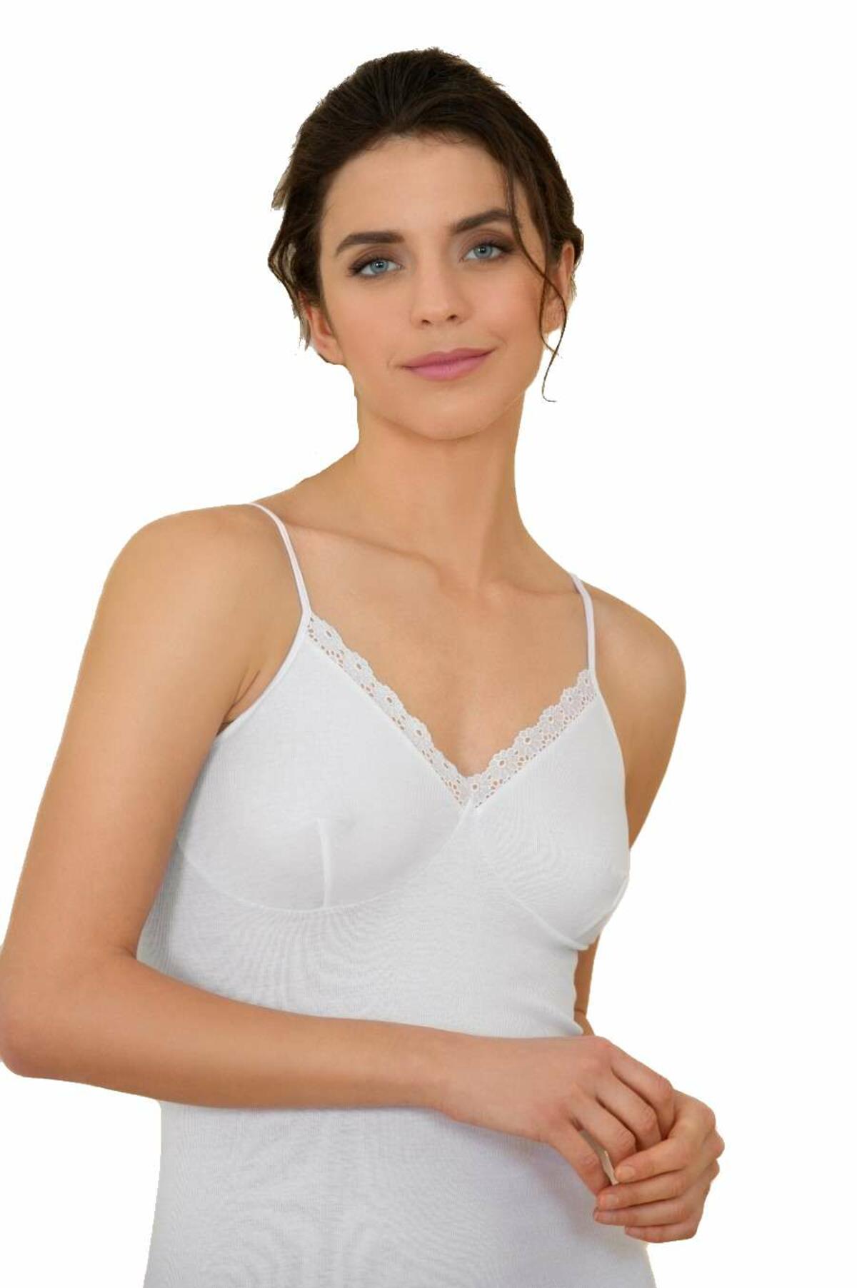 Women's cotton tank top with narrow shoulder and breast shape
