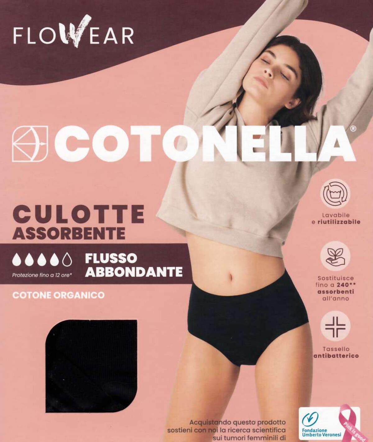 WASHABLE absorbent shorts in stretch cotton Cotonella ADB63 - underwear -  WOMEN UNDERWEAR