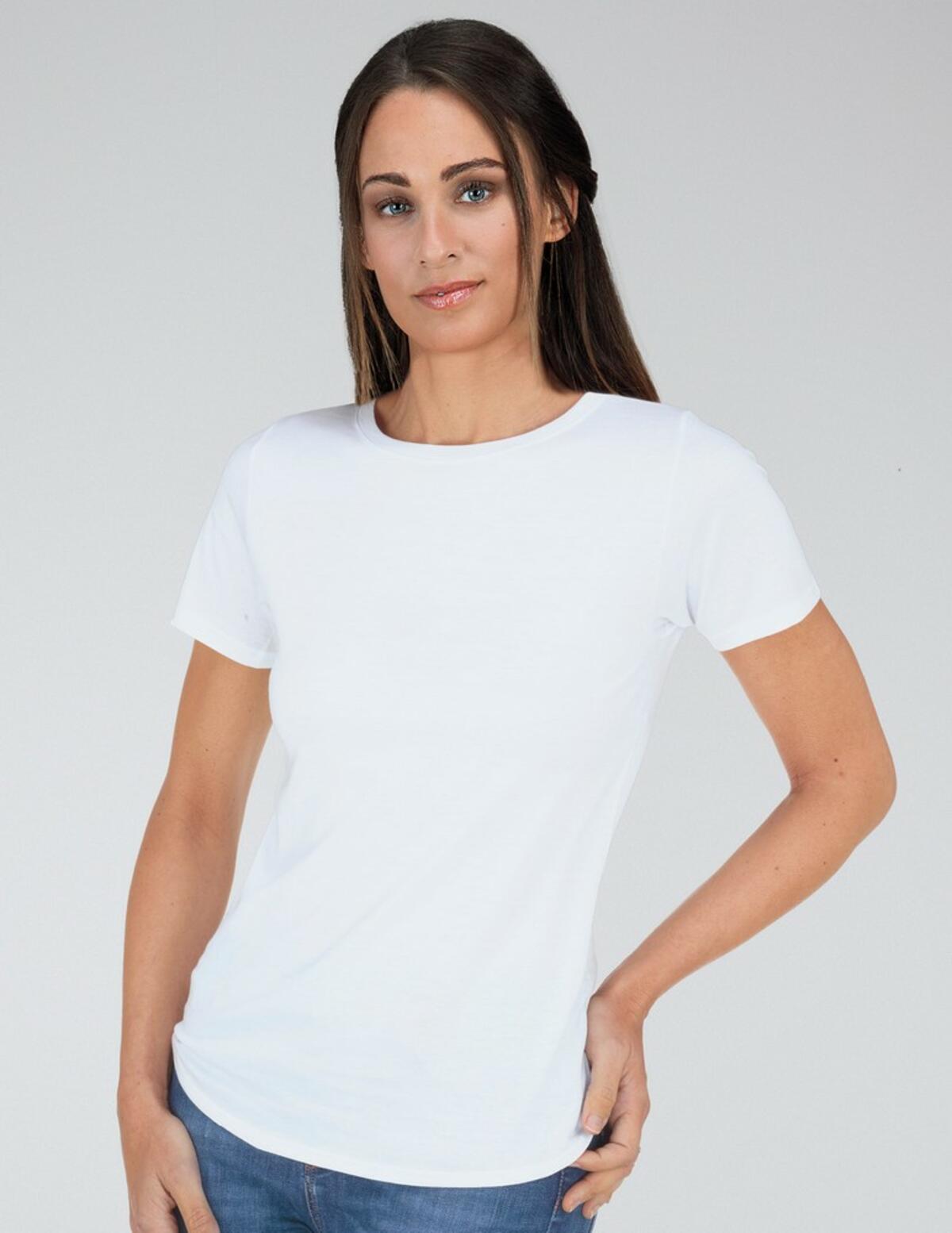 Antonella T-shirt Donna In Jersey Di Cotone Antonella New Dimension 86025  Bianco, Ingrosso T-SHIRT & POLO