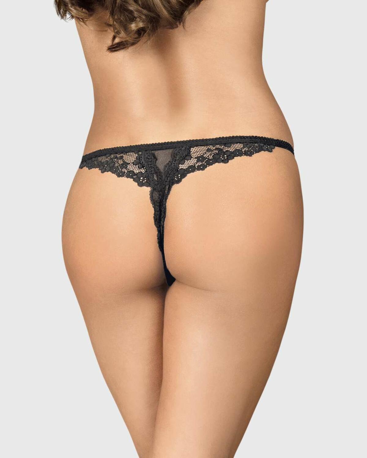 Sexy open lace thong Obsessive Letica Crotchless Thong - underwear