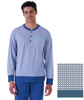 Мужская хлопковая пижама с длинными рукавами Karelpiu' KE0217 