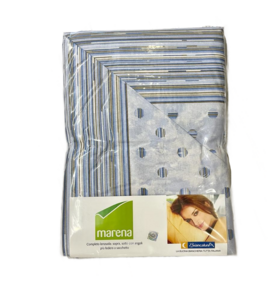 MARENA BIANCALUNA COTTON BED SET FOR 1 SQUARE 