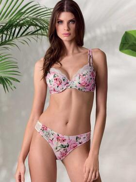 Coordinated with padded balconette twin-bra and briefs with lace Lormar Look 052799 