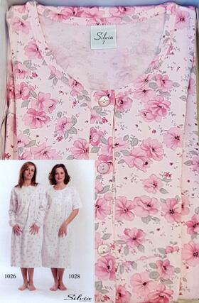 Women's long-sleeved cotton nightdress Silvia 1026 