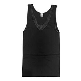 Women&#39;s tank top with wide shoulder in mercerized cotton Moretta 1308 size 8/9 Black 