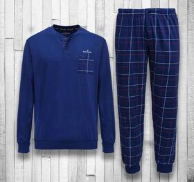 Men&#39;s long-sleeved cotton jersey pajamas Navigare 141627 