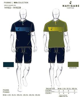 Men&#39;s short-sleeved cotton pajamas Navigare 141822 