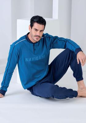 Navigare 141903 Men&#39;s Warm Cotton Jersey Pajamas 