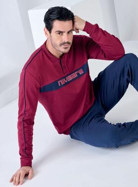 Navigare 141907 Men&#39;s Warm Cotton Jersey Pajamas 