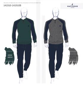 Navigare 141910 Men&#39;s Warm Cotton Jersey Pajamas 