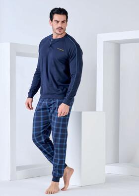 Navigare 141945 Men&#39;s Warm Cotton Jersey Pajamas 