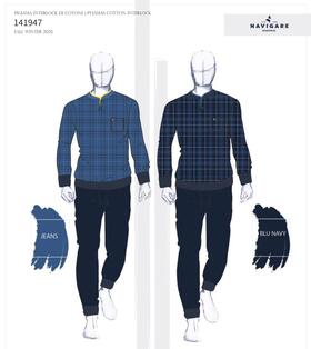 Navigare 141947 Men&#39;s Warm Cotton Jersey Pajamas 