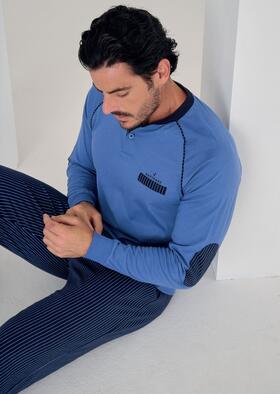 Pigiama uomo in jersey di cotone a manica lunga Navigare 141969 