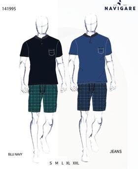 Pigiama uomo a manica corta in cotone Navigare 141995 