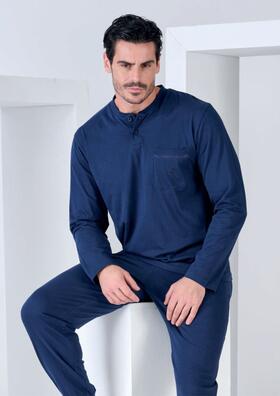 Navigare 14258 Men&#39;s Warm Cotton Jersey Pajamas 