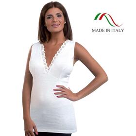 Canottiera donna spalla larga in cotone con forma seno Leable 1464 Tg.9-10 