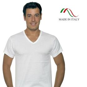 Maglia uomo in cotone mercerizzato con scavo a V Leable 1472 