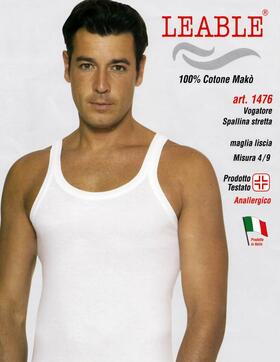 Men's vest in cotton narrow shoulder Leable 1476 