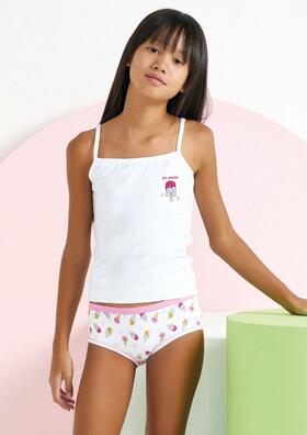 Completo bambina con canottiera e slip in cotone elasticizzato Jadea 149 