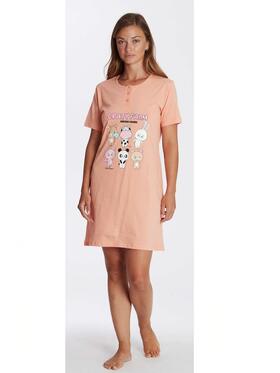 Crazy Farm 15802 Cotton Jersey Short Sleeve Nightgown 