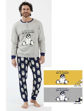 Crazy Farm men&#39;s warm cotton jersey pajamas 15896 