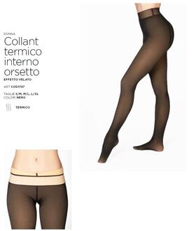 Collant donna effetto velato con calda felpa orsetto interna Gladys COD1787 