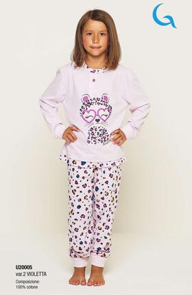Пижама из хлопкового трикотажа для девочек Gary U20005, размер 3/7 лет 