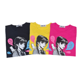 T-shirt bambina manica corta Mercoled&igrave; Addams TW07 6-14 anni&nbsp; 