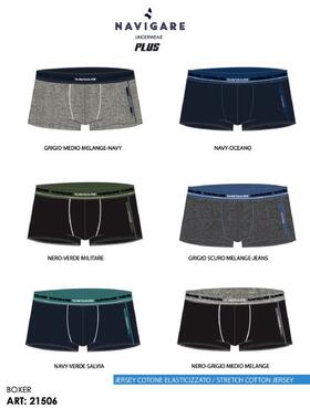 Navigare 21506 Men&#39;s Stretch Cotton Boxer Shorts 