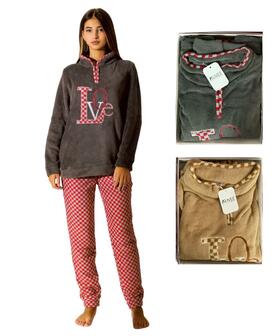 Kuvee' 21508 Women's Warm Coral Fleece Pajamas 