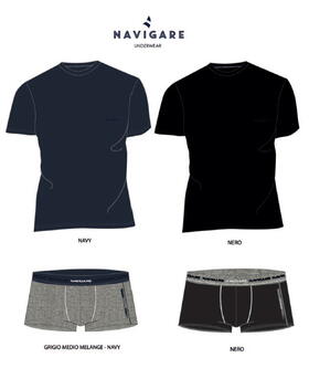 Completo uomo con t-shirt e boxer Navigare 21562 