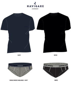 Completo uomo con t-shirt e slip Navigare 21563 