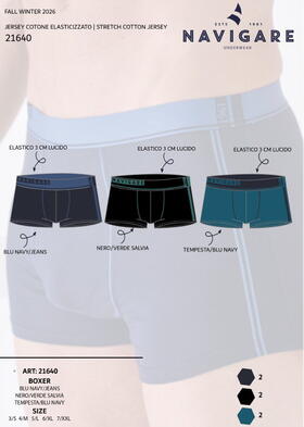 Boxer uomo in cotone elasticizzato Navigare 21640 