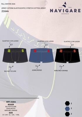 Boxer uomo in cotone elasticizzato Navigare 21644 