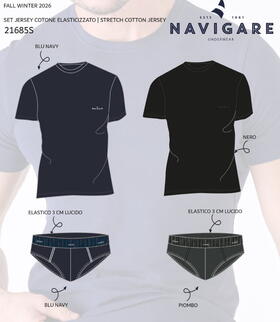 Completo uomo con t-shirt e slip Navigare 31685 