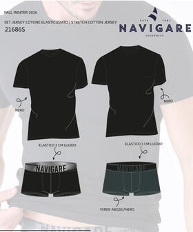 Completo uomo con t-shirt e boxer Navigare 31686 