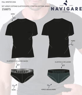 Completo uomo con t-shirt e slip Navigare 31687 