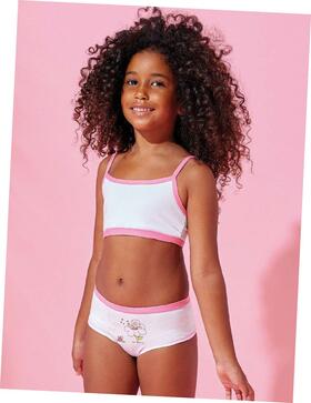 Completo da bambina con brassiere e slip in cotone elasticizzato Jadea 219 