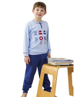 Pigiama da bambino in jersey di cotone caldo Gary 2202 