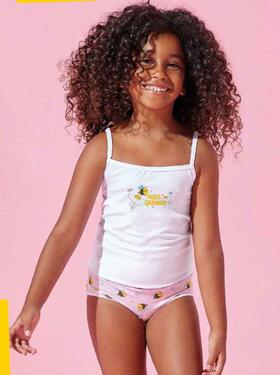 Ensemble débardeur et slip en coton extensible Jadea 222 pour fille 