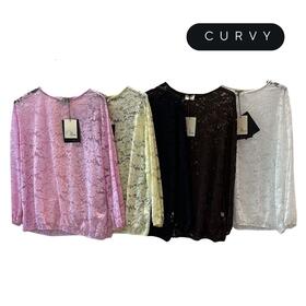 BLUSA DONNA IN PIZZO OVER FLORA CURVY 260088
&nbsp; 