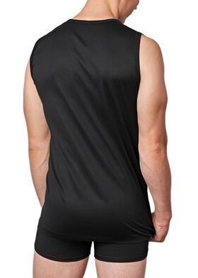 Men&#39;s crew neck sleeveless sweater in Gicipi 261-SMT BLACK yarn 