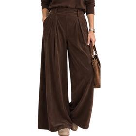 Pantalone a palazzo in velluto Flora 266135 