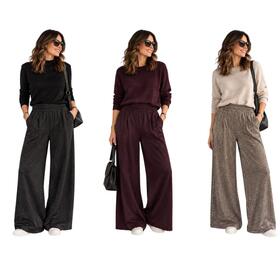 Pantalone palazzo donna effetto lana Flora 266149 