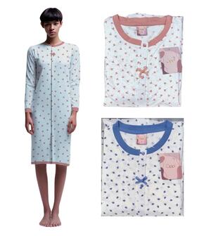 Camicia da notte donna clinica in jersey di cotone Cippi 2730 