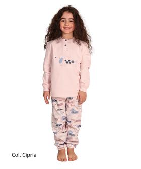 Pigiama da bambina in calda felpa di cotone Gary 2054 Tg.3/7 anni 