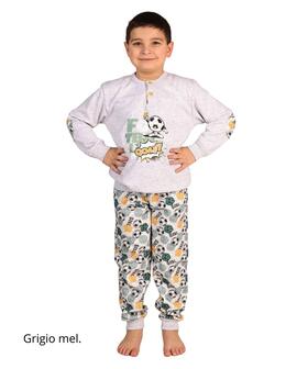 Pigiama da bambino in calda felpa di cotone Gary 3062 Tg.8/10 anni 