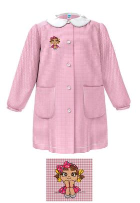 Siggi Happy School little girl apron 33GR3878 Little girl bow embroidery 